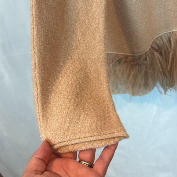 Fabiana Filippi cashmere cotton blend pink ostrich feather hem sweater sz Large - Picture 5 of 13